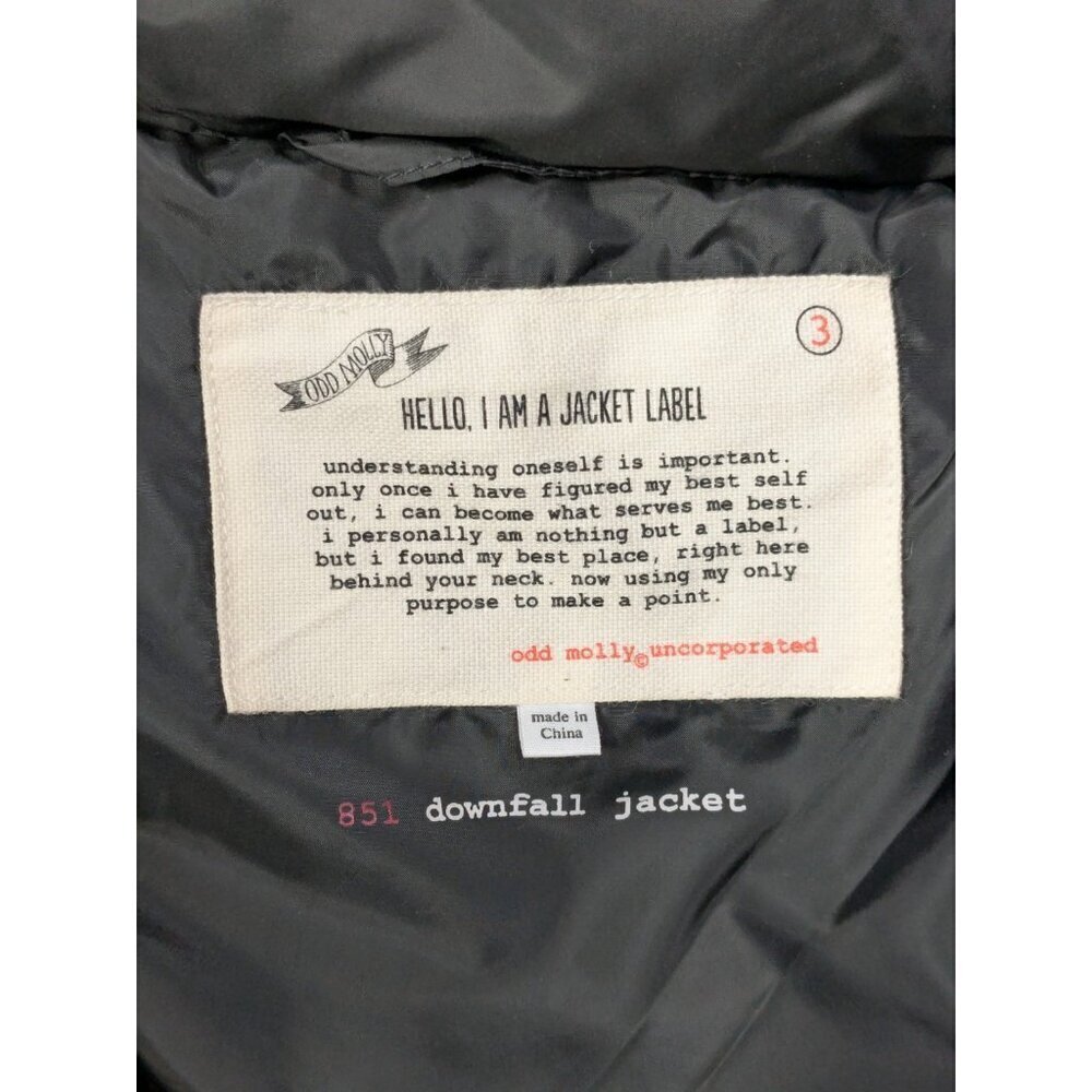 Odd Molly 851 Downfall Puffer Jacket Size 3 Large Black Full Zip Embroidered - Picture 3 of 16
